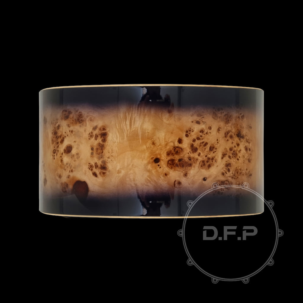 DFP 10Ply Maple Snare Drum Shells Black Mappa Burl