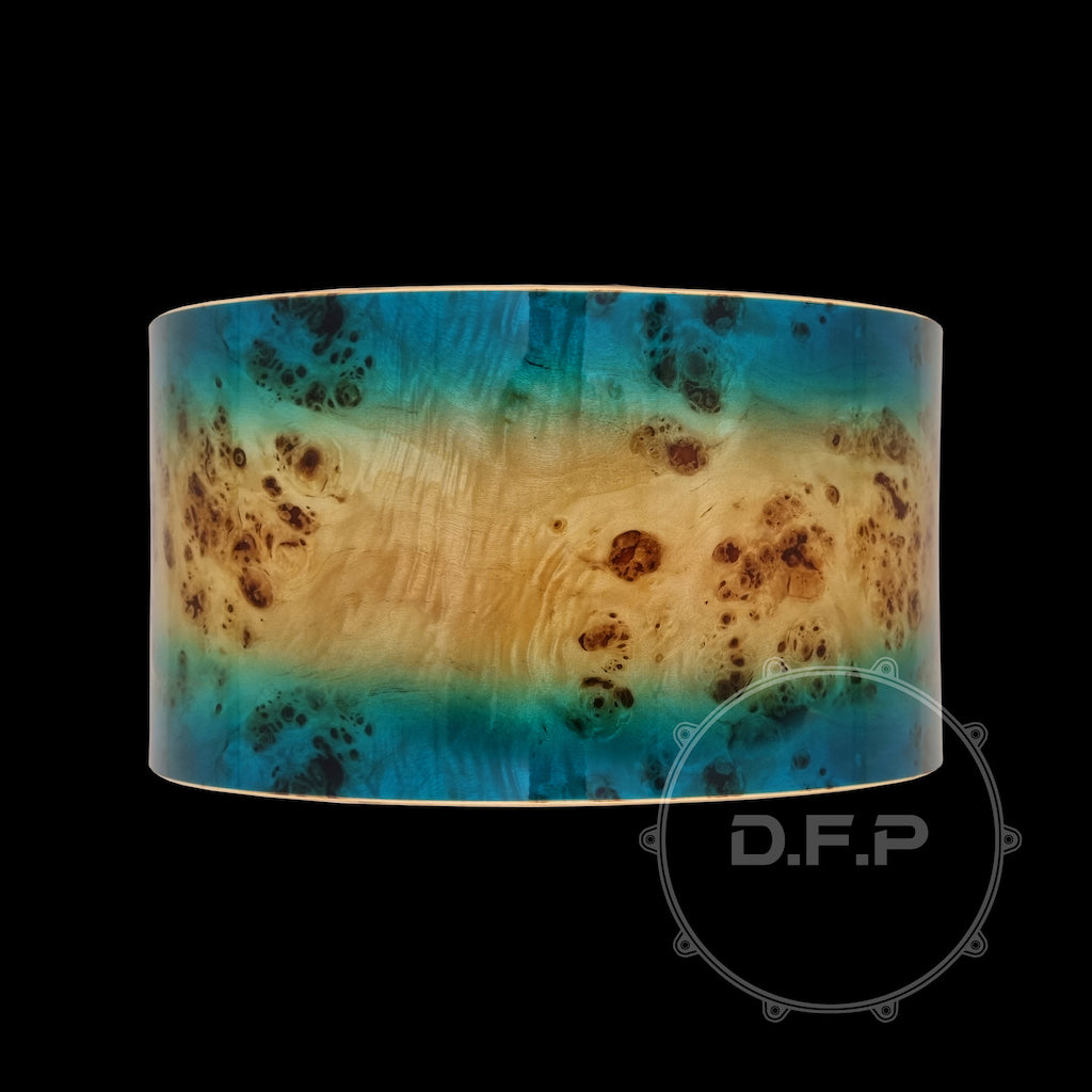 DFP 10Ply Maple Snare Drum Shells Blue Mappa Burl