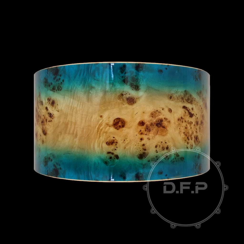 DFP 10Ply Maple Snare Drum Shells Blue Mappa Burl