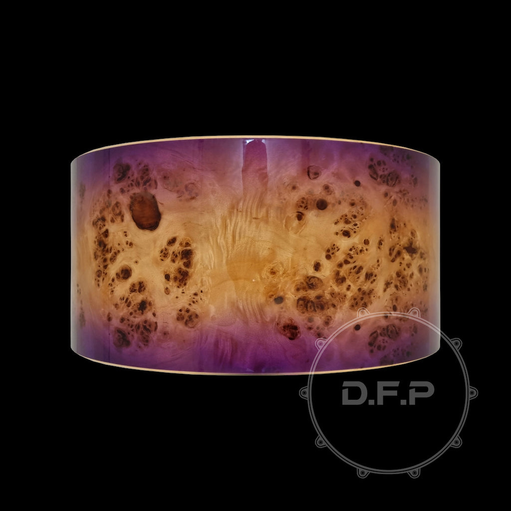 DFP 10Ply Maple Snare Drum Shells Purple Mappa Burl