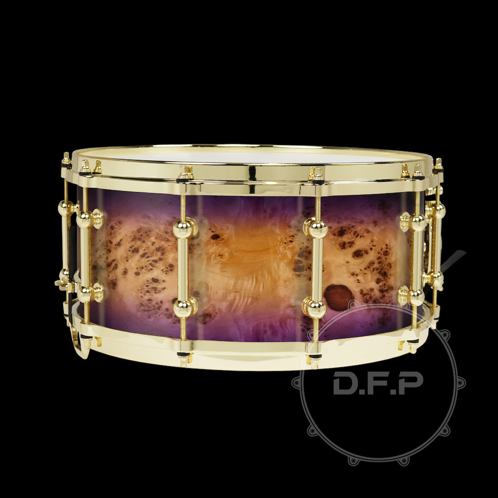 DFP 10Ply Maple Snare Drum Shells Purple Mappa Burl