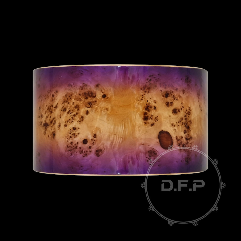 Snare Shells DFP 10Ply Maple Snare Drum Shells Purple Mappa Burl