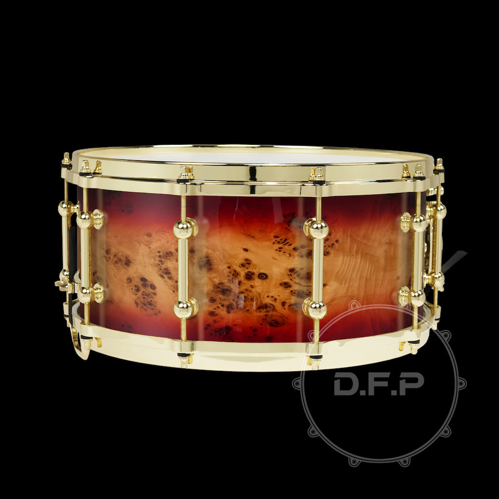 DFP 10Ply Maple Snare Drum Shells Red Mappa Burl