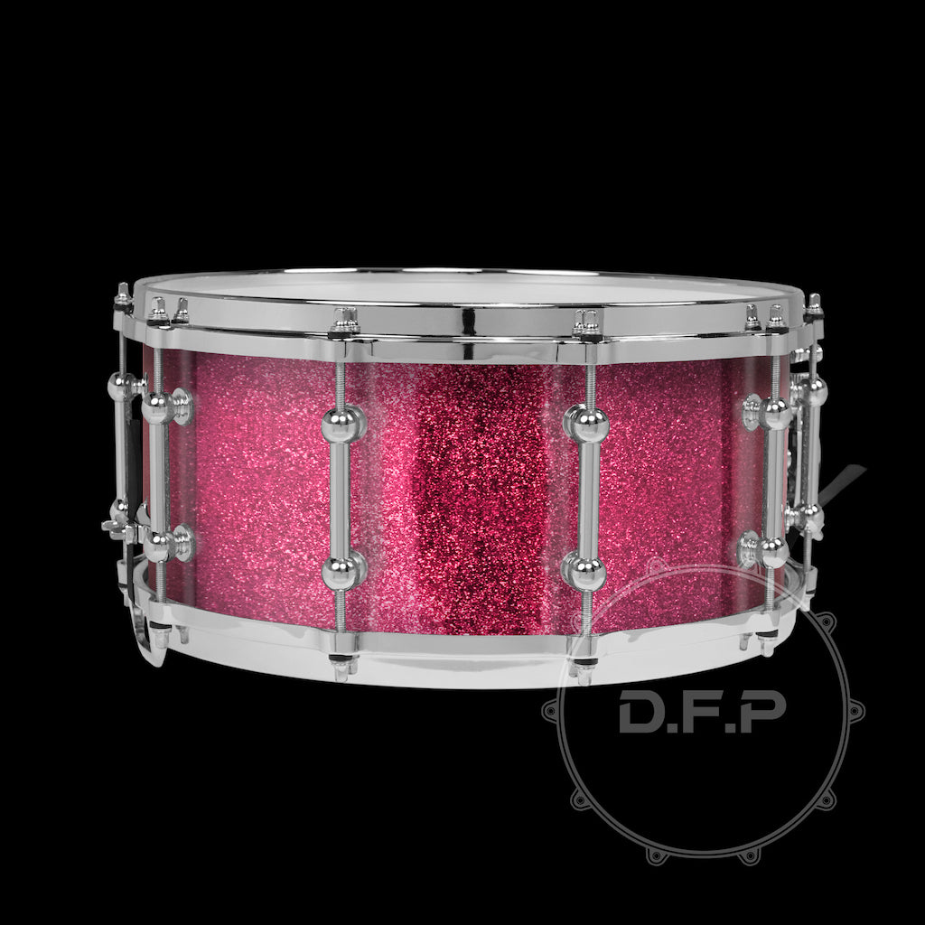 DFP 10Ply Maple Snare Drum Shells Pink Sparkle Lacquer