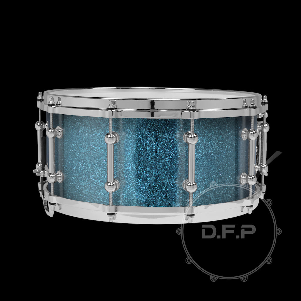 DFP 10Ply Maple Snare Drum Shells Teal Sparkle Lacquer