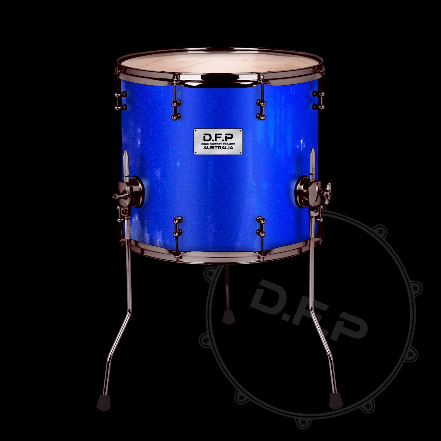 DFP Drum Wrap - Blue Glitter