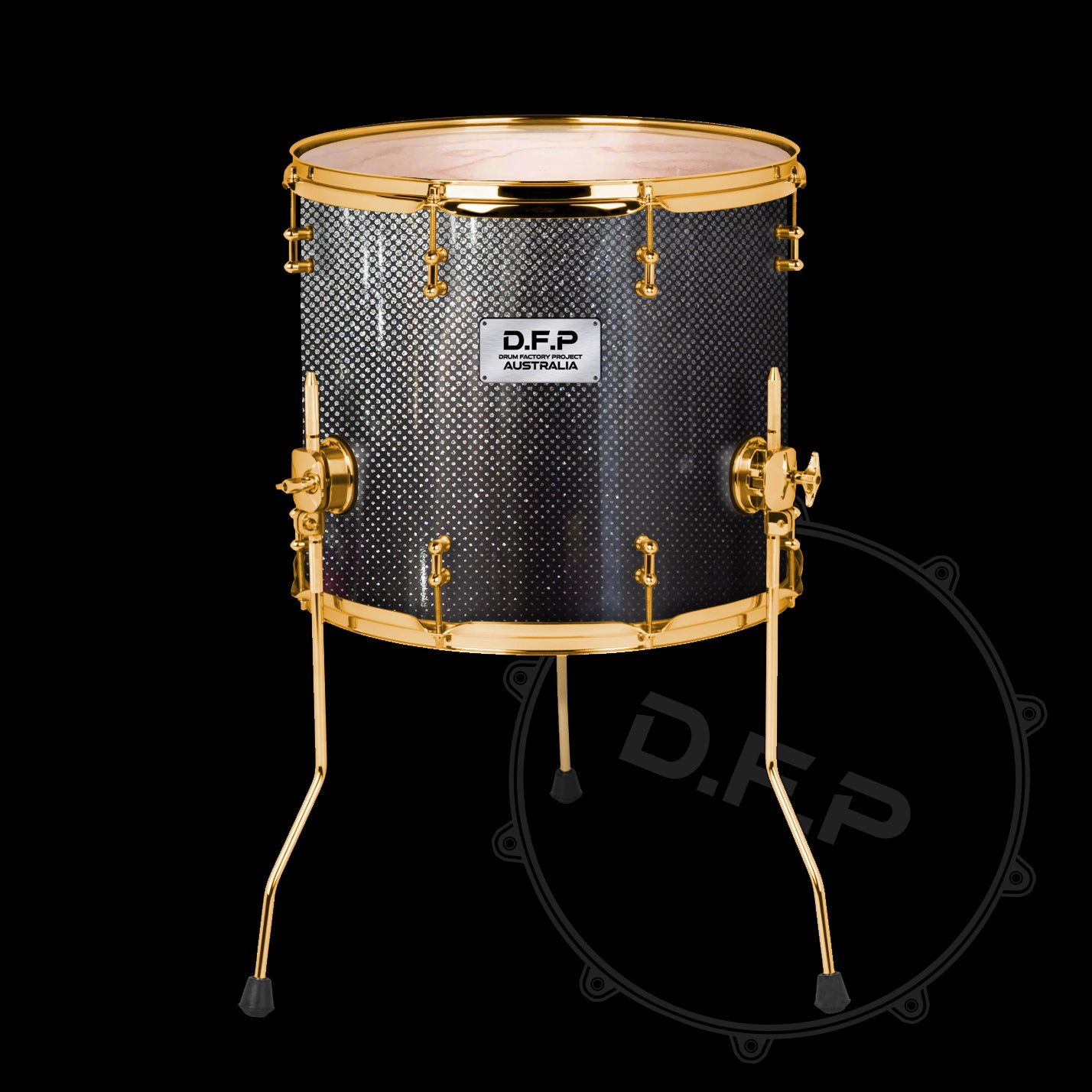 DFP Drum Wrap - Carbon Fibre Silver Black Fade