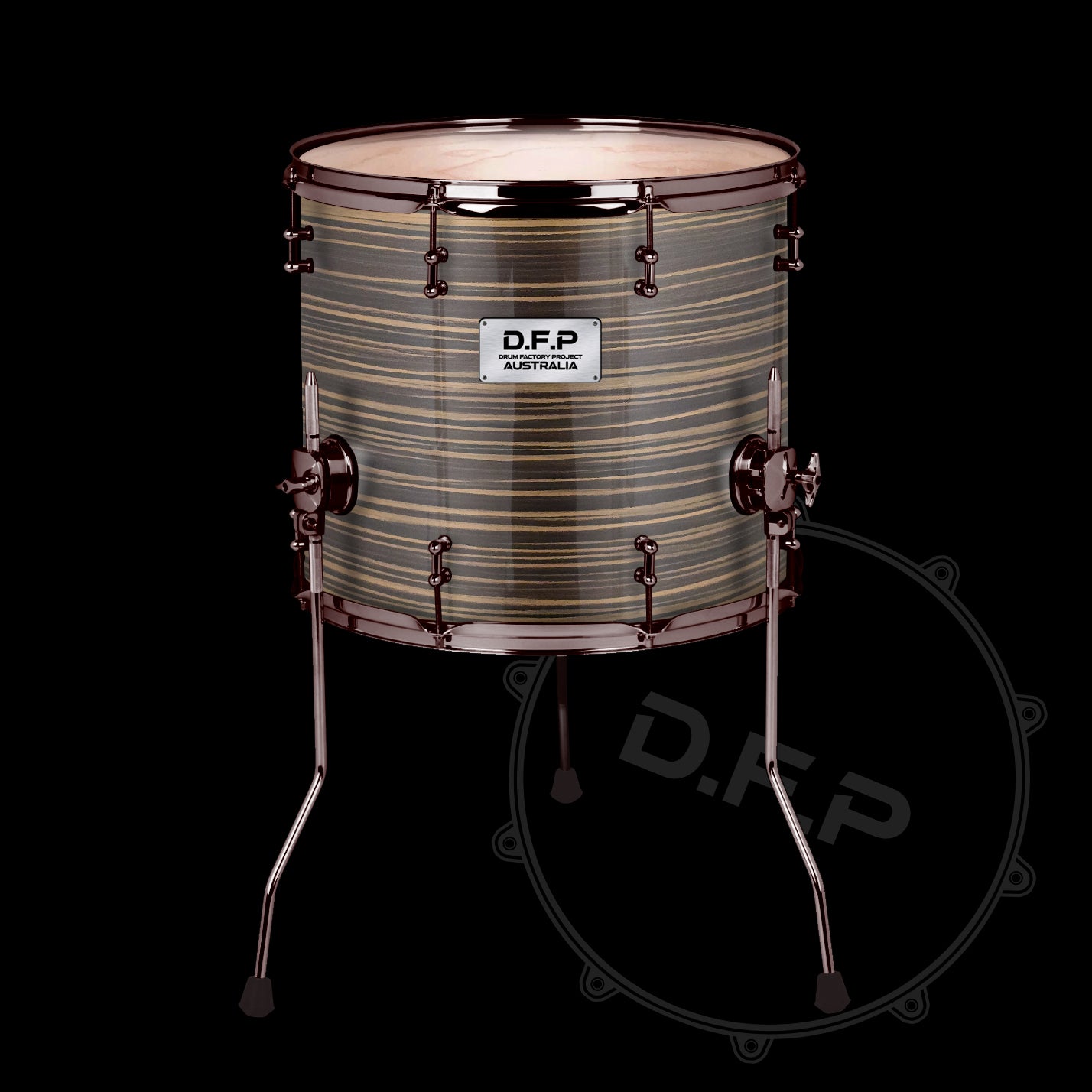 DFP Drum Wrap - Dark Mocha Strata