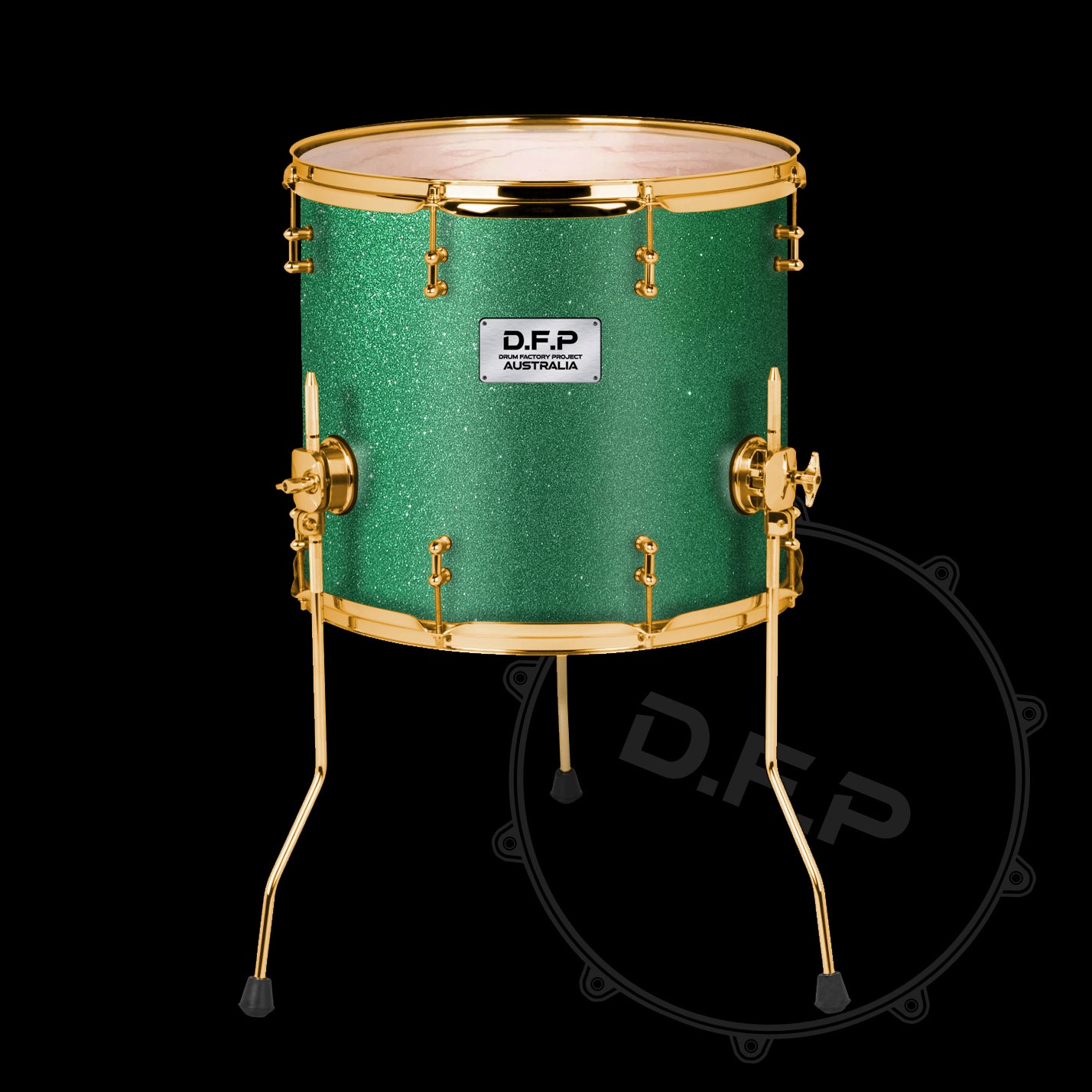 DFP Drum Wrap - Textured Green Sparkle
