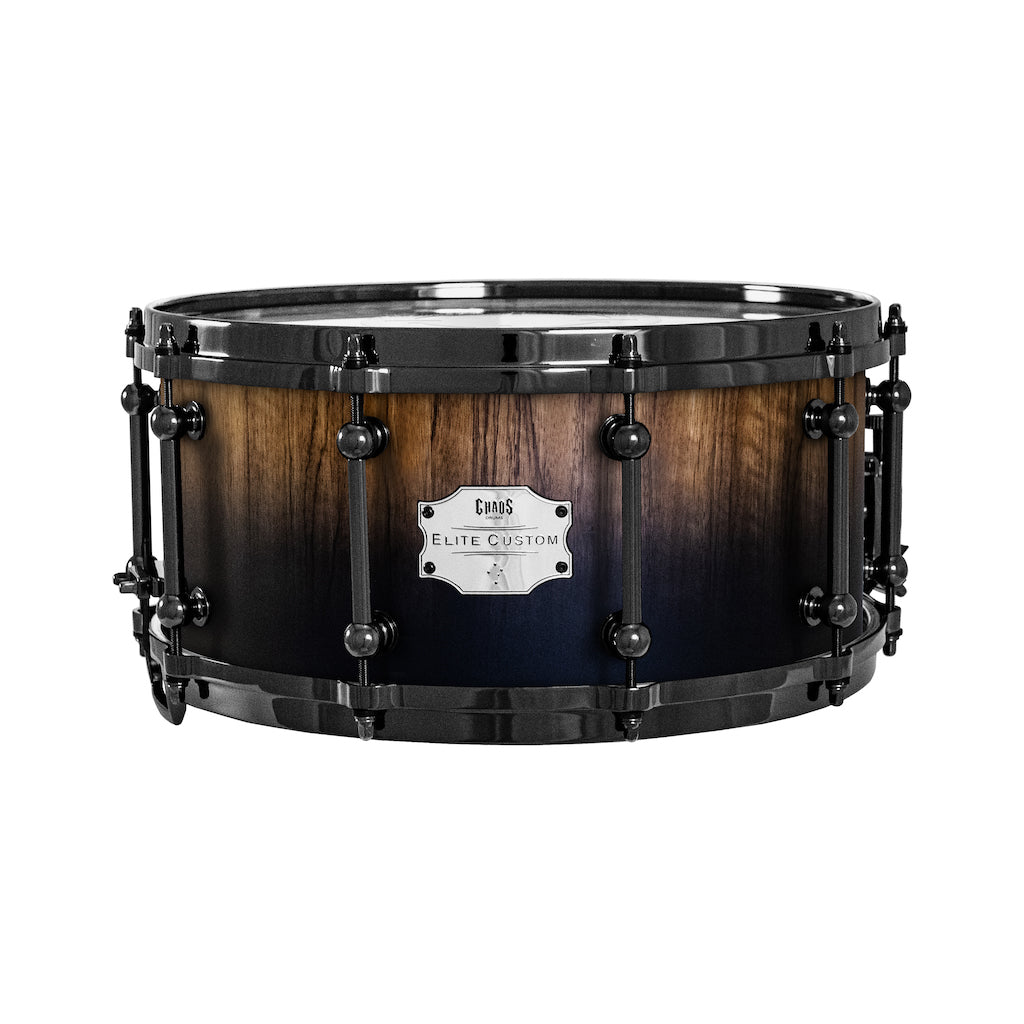 Chaos Elite Custom 14x8 Snare Drum Black Limba - Black Fade
