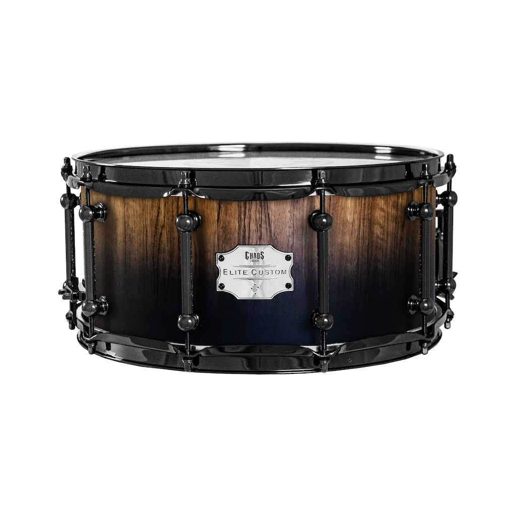 Chaos Elite Custom 14x6.5 Snare Drum Black Limba - Black Fade