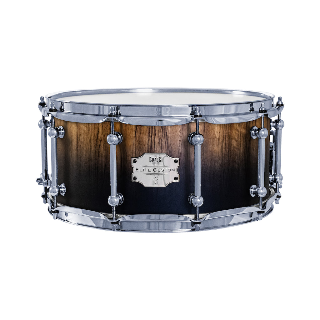 Chaos Elite Custom 14x6.5 Snare Drum Black Limba - Black Fade