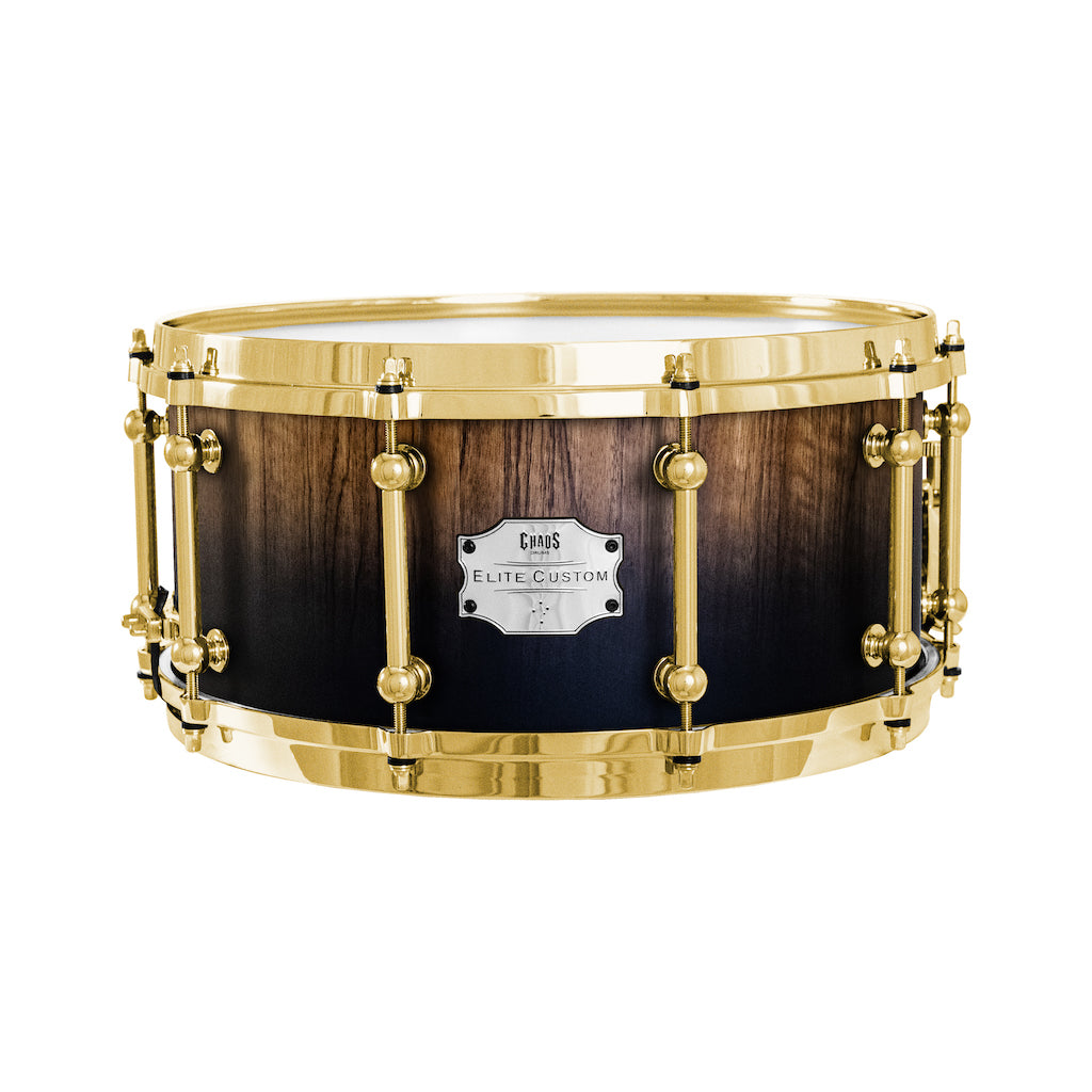 Chaos Elite Custom 14x6.5 Snare Drum Black Limba - Black Fade