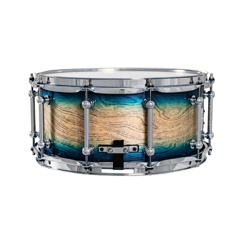 Chaos Elite Custom 14x6.5 Snare Drum Birch & Bubinga - Blue Natural Burst