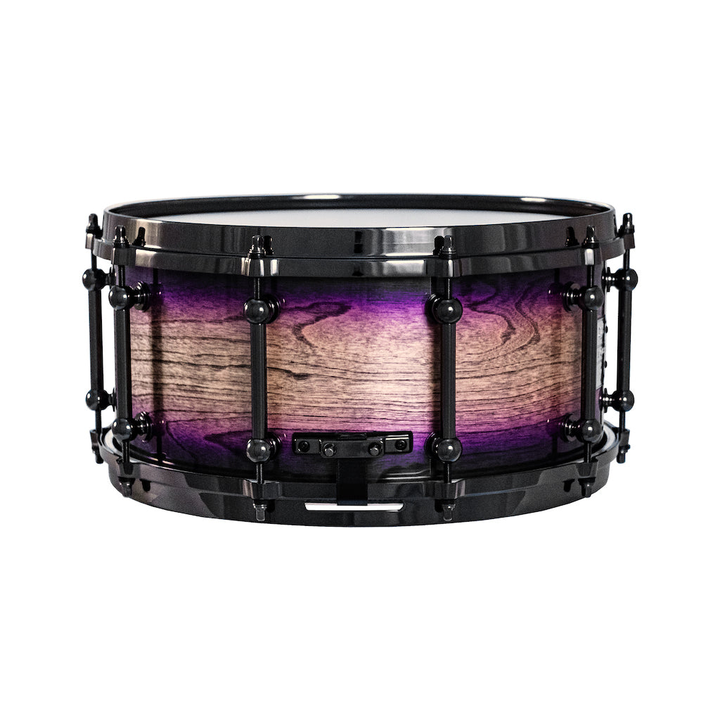 Chaos Elite Custom 14x6.5 Snare Drum Birch & Bubinga - Purple Natural Burst