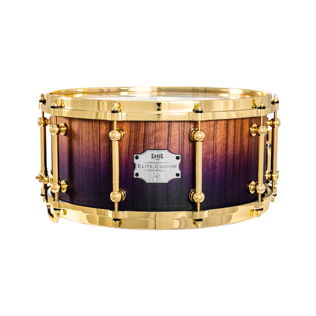 Chaos Elite Custom 14x6.5 Snare Drum Black Limba - Purple Fade