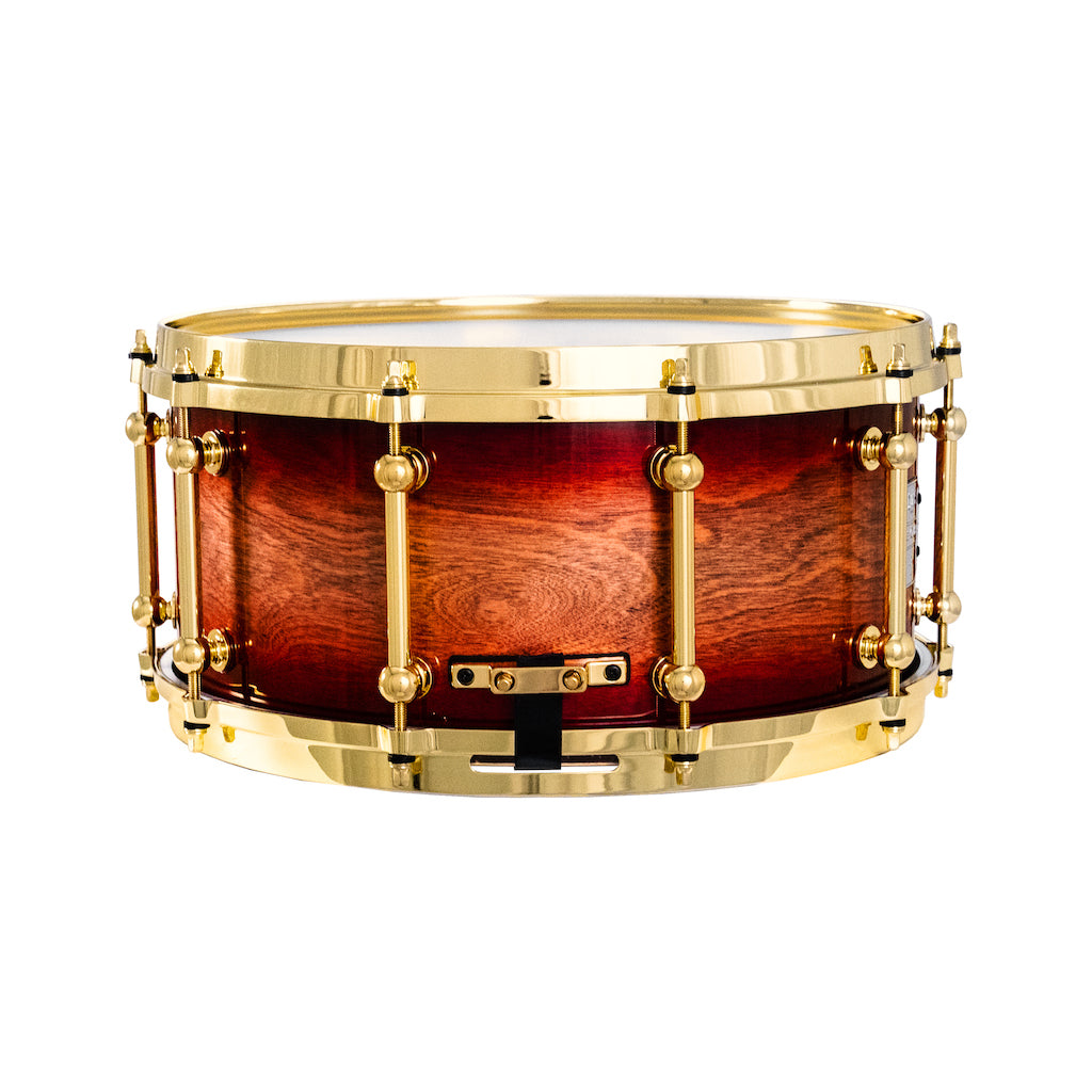 Chaos Elite Custom 14x6.5 Snare Drum Birch & Bubinga - Red Natural Burst