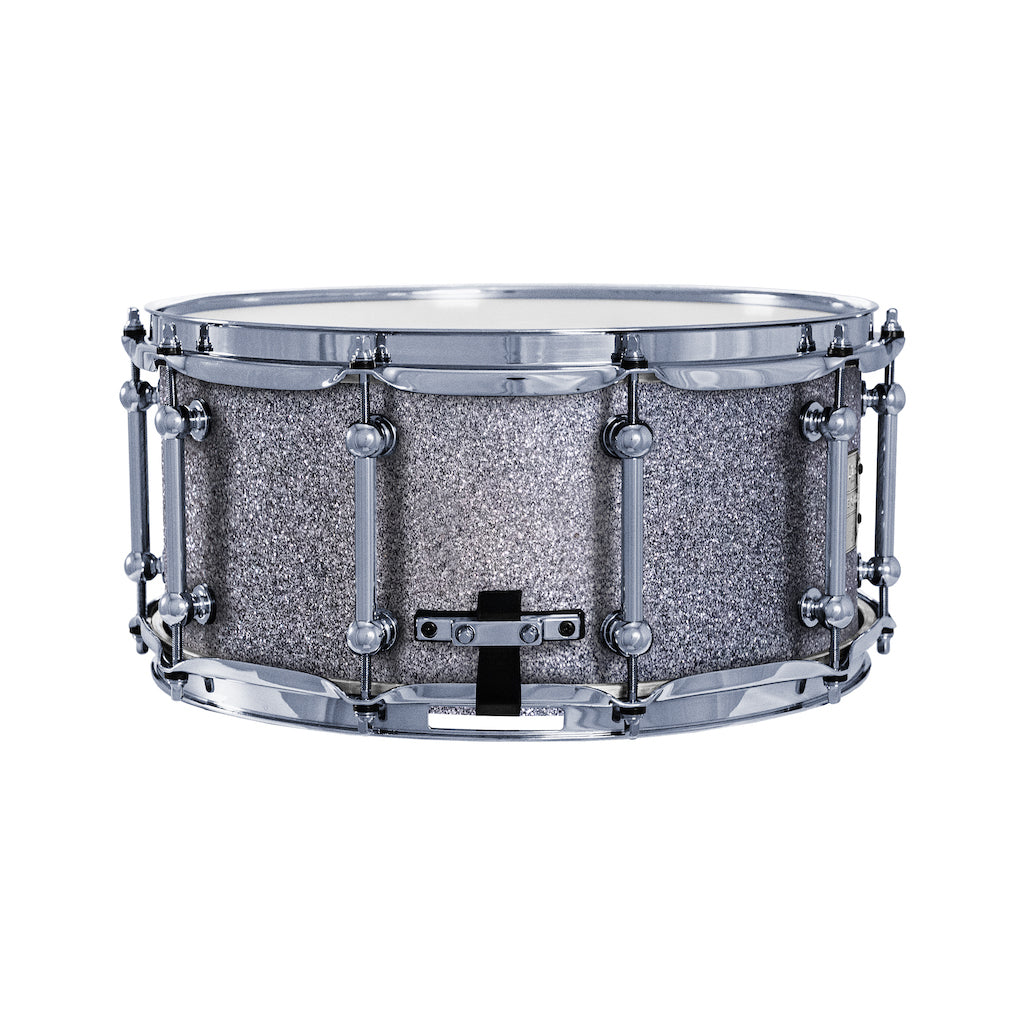 Chaos Elite Custom 14x6.5 Walnut Re-Ring Snare Drum - Silver Sparkle
