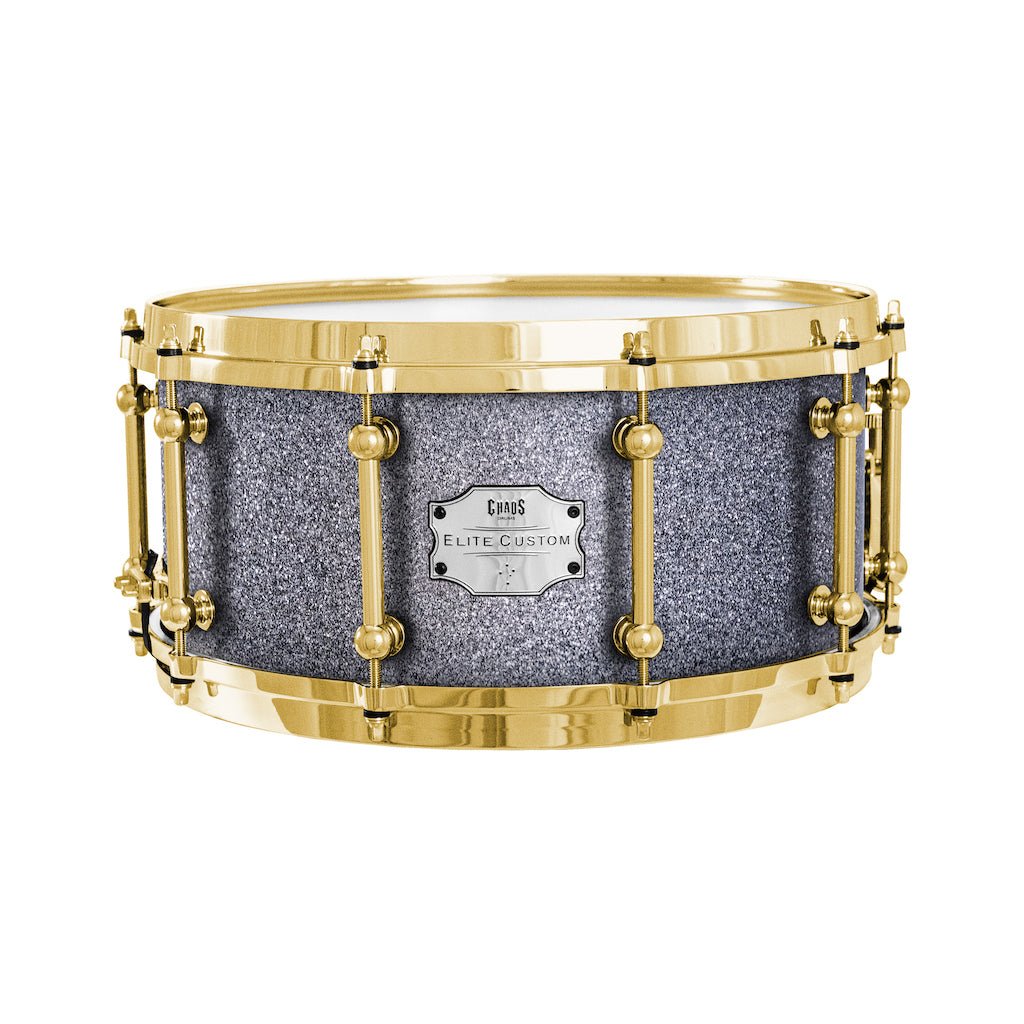 Chaos Elite Custom 14x6.5 Walnut Re-Ring Snare Drum - Silver Sparkle
