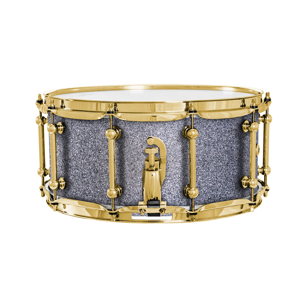 Chaos Elite Custom 14x6.5 Walnut Re-Ring Snare Drum - Silver Sparkle