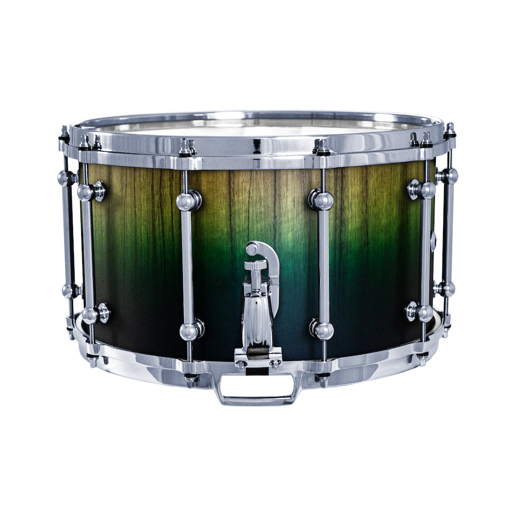 Chaos Elite Custom 14x8 Snare Drum Black Limba - Green Fade