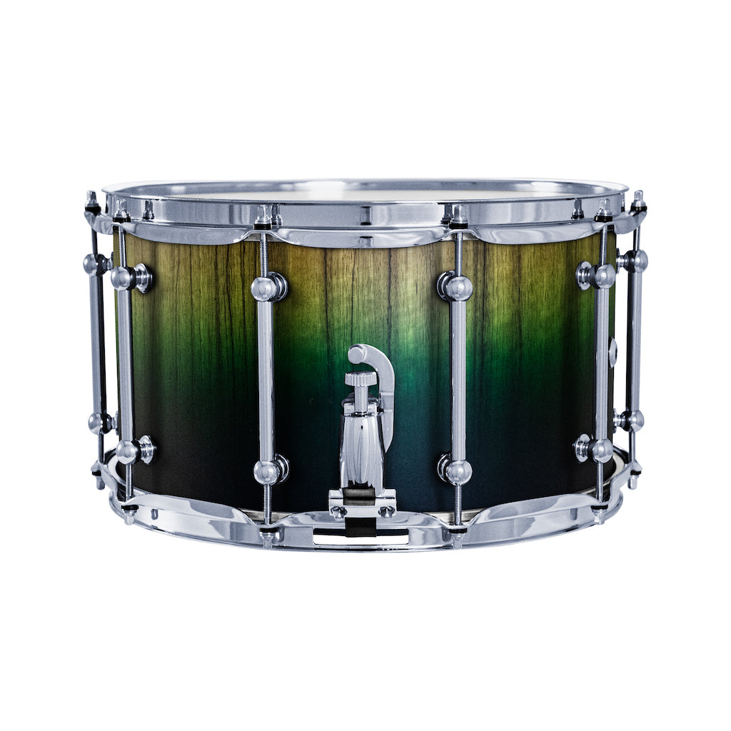 Chaos Elite Custom 14x8 Snare Drum Black Limba - Green Fade