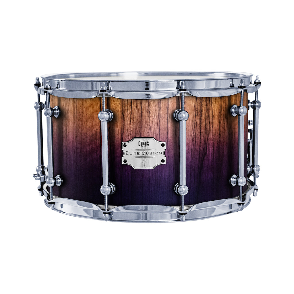 Chaos Elite Custom 14x8 Snare Drum Black Limba - Purple Fade