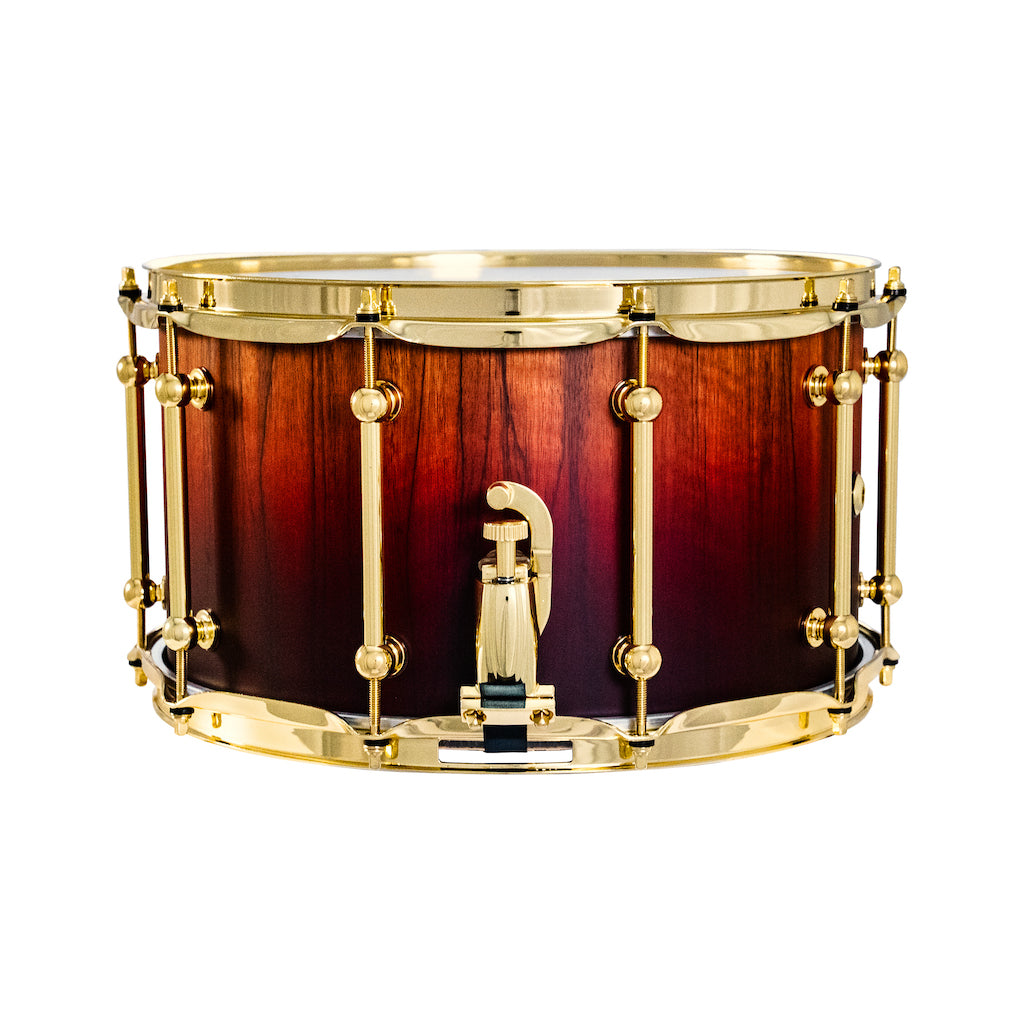 Chaos Elite Custom 14x8 Snare Drum Black Limba - Red Fade