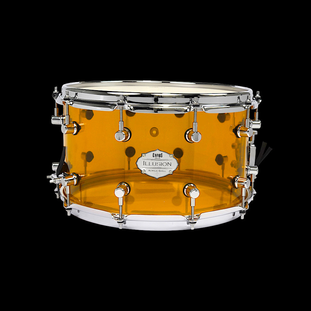 Chaos Illusion 14x8 Acrylic Snare Drum - Amber