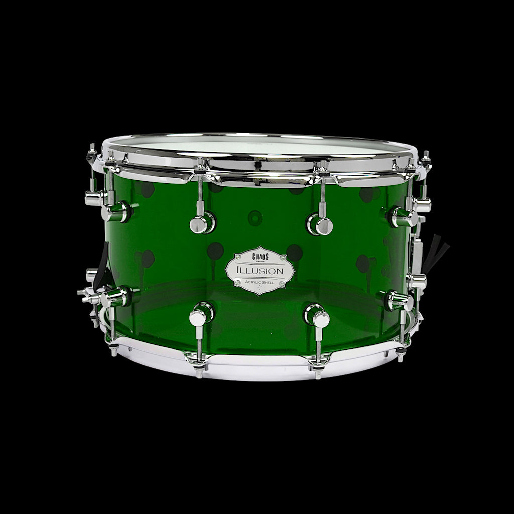 Chaos Illusion 14x8 Acrylic Snare Drum - Green