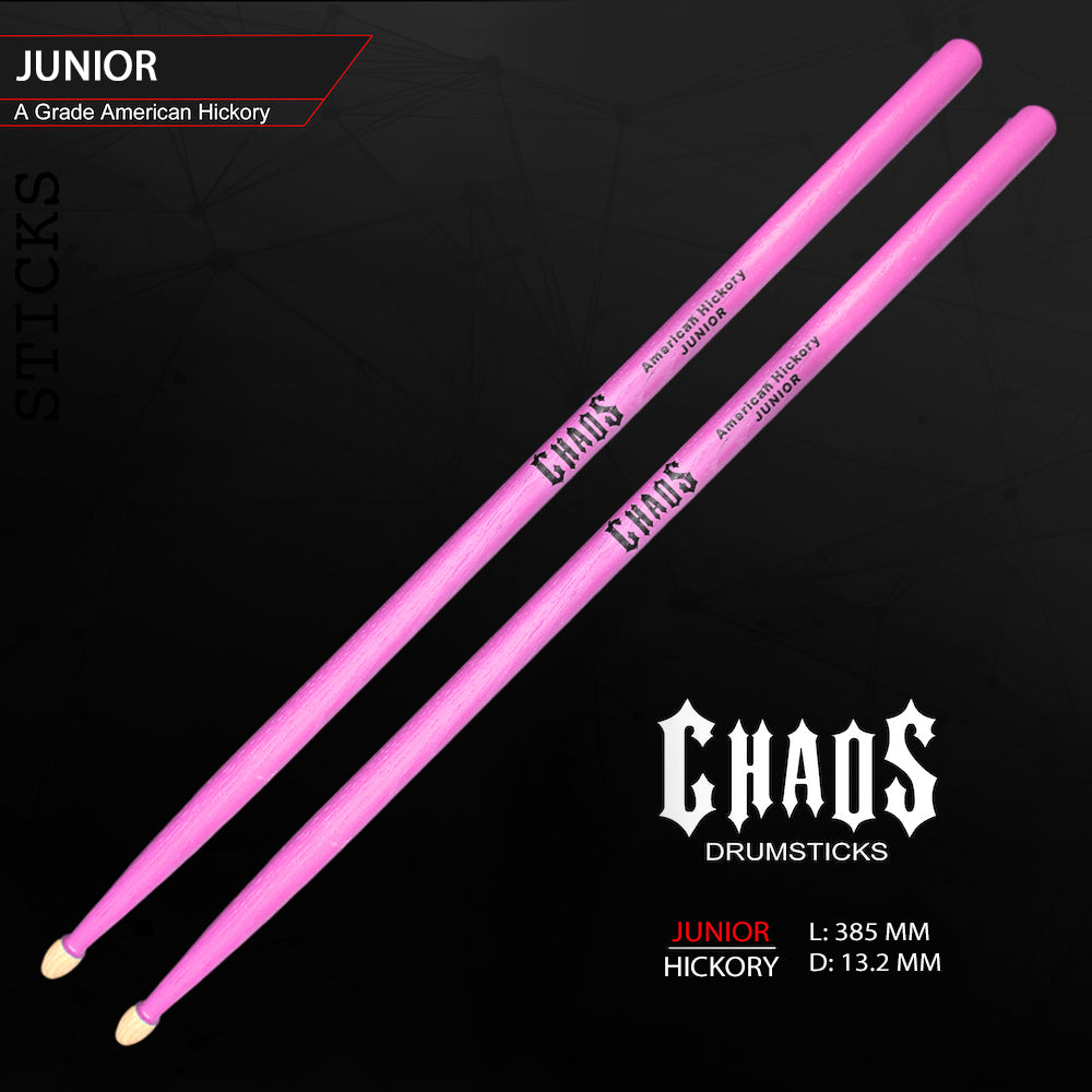 Chaos Junior Drum Sticks - Pink