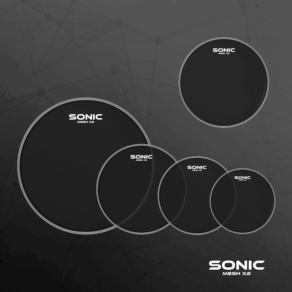 Sonic Mesh X2 Drum Head Set - Black