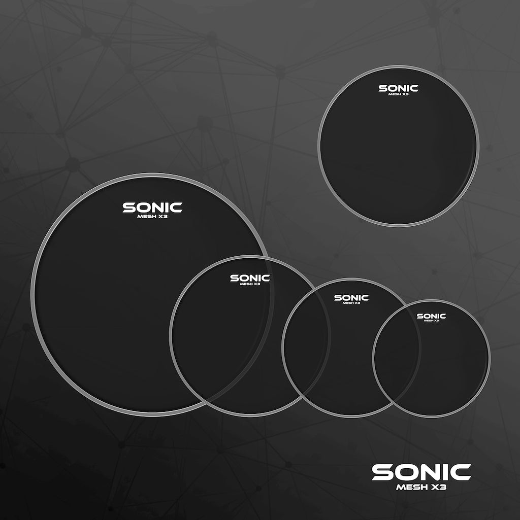 Sonic Mesh X3 Drum Head Set - Black
