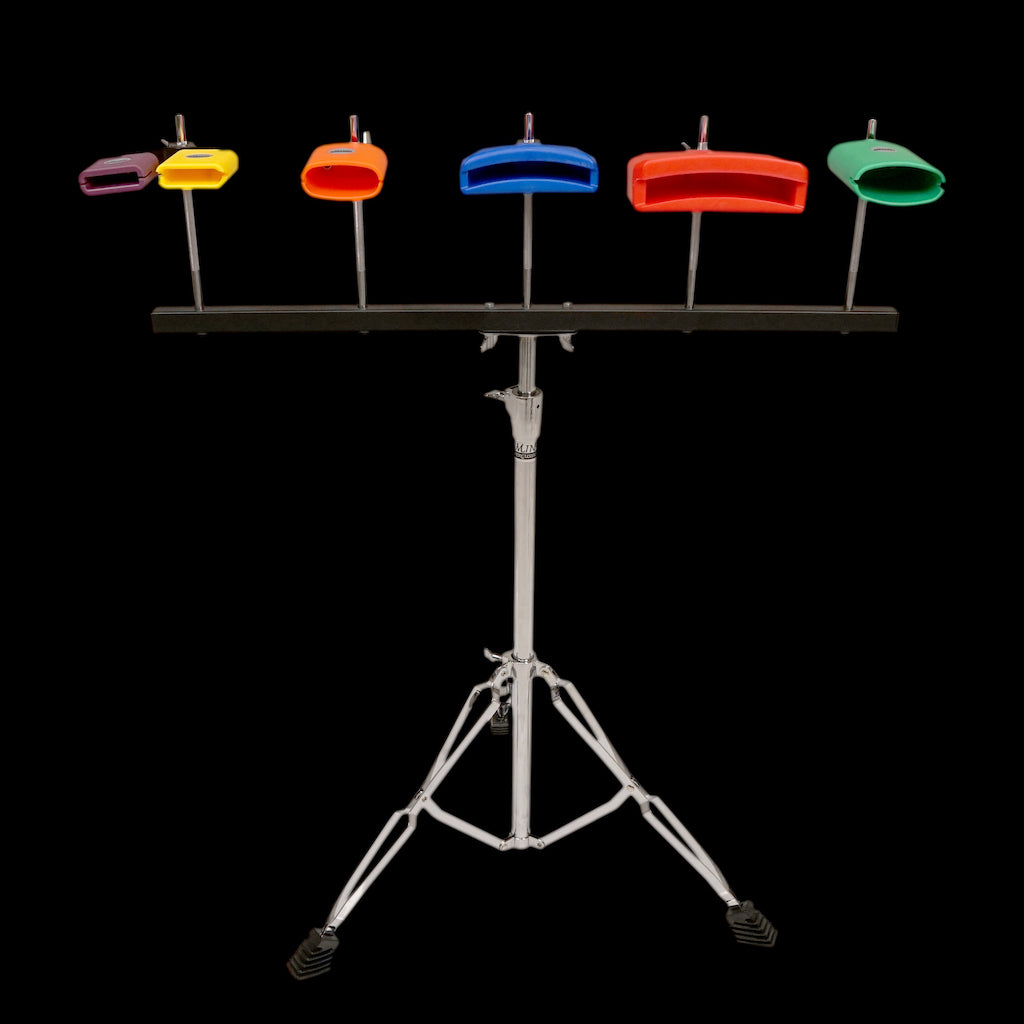 Block Percusion Set Mint Percussion Jam Block Set with Stand