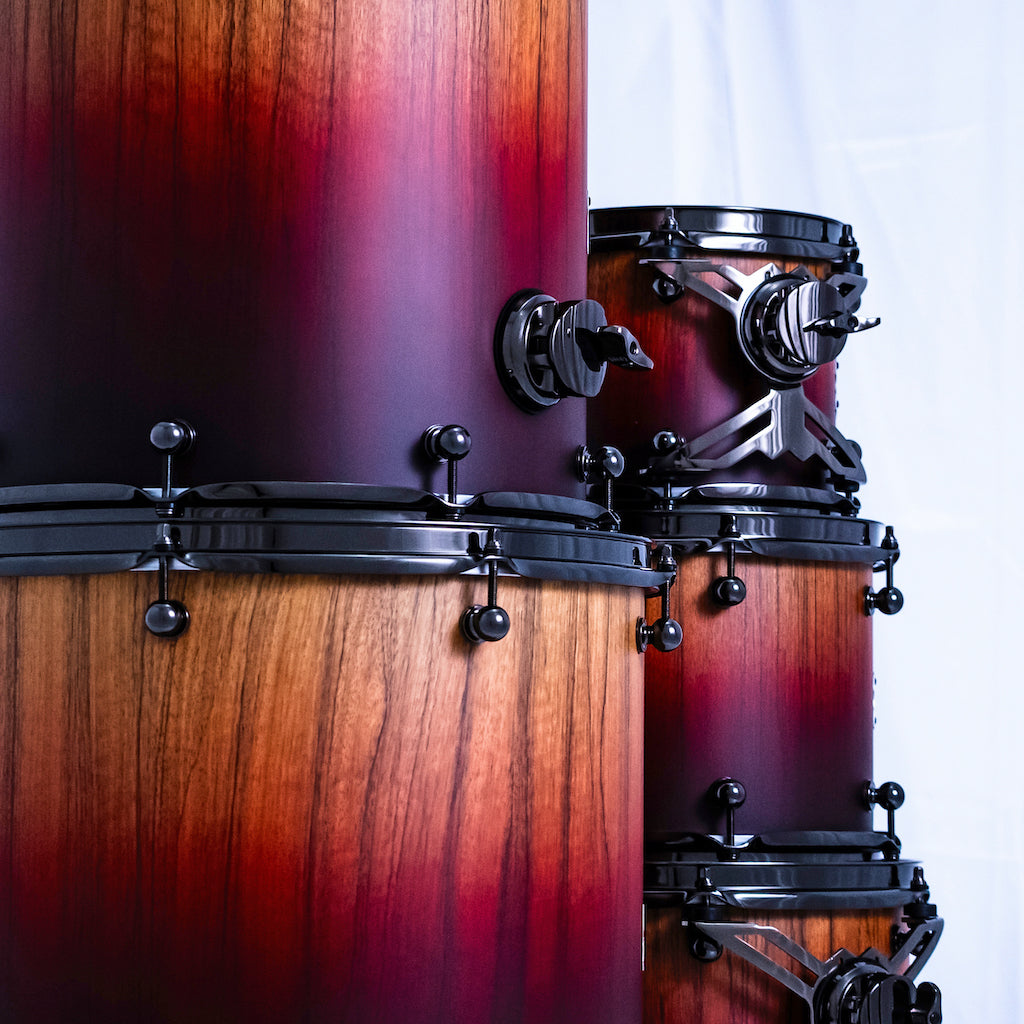 Chaos Elite Custom Drum Kit Maple & Black Limba - Red Fade