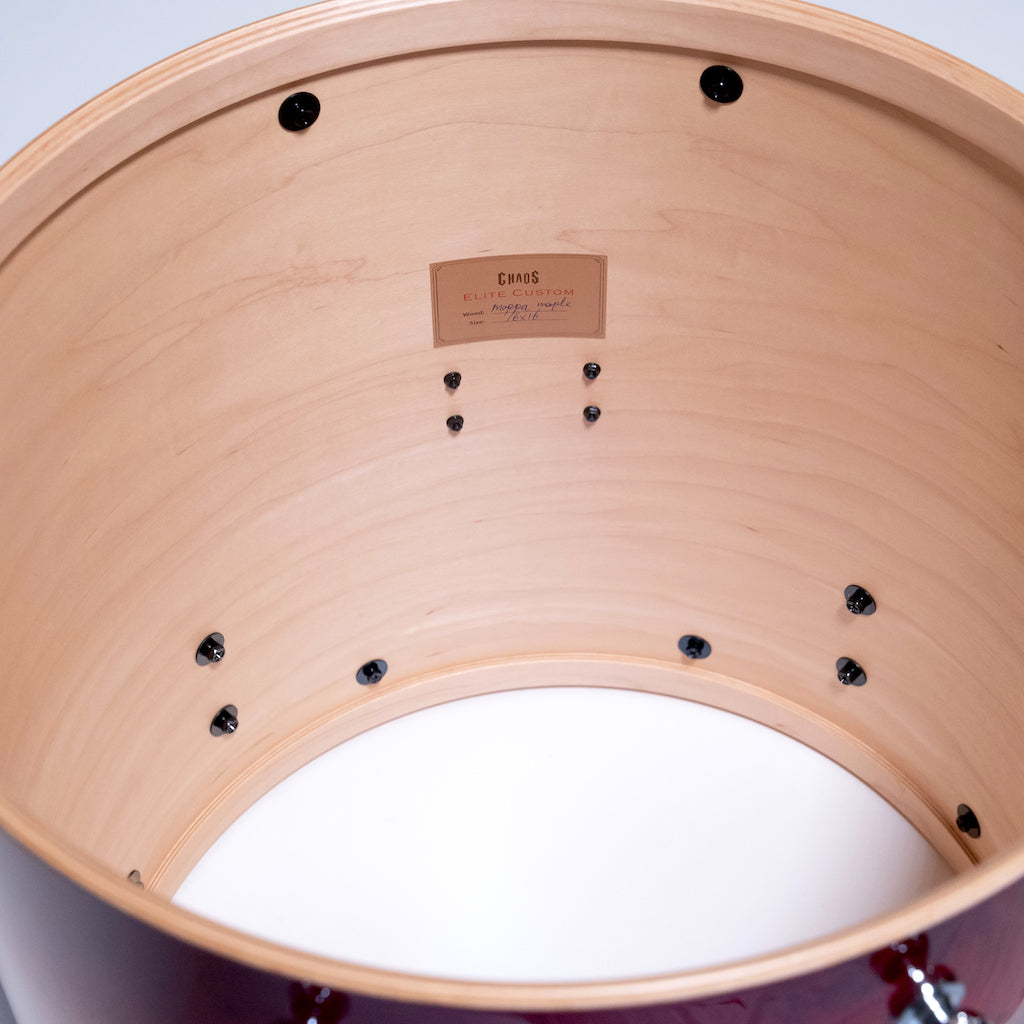 Chaos Elite Custom Drum Kit Maple & Mappa Burl Re-Rings - Blue Natural Burst
