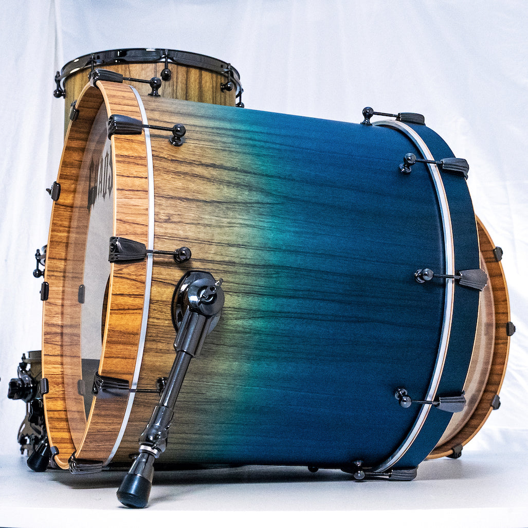 Chaos Elite Custom Drum Kit Maple & Black Limba - Blue Fade