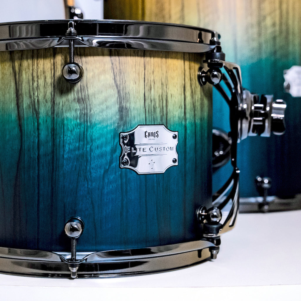 Chaos Elite Custom Drum Kit Maple & Black Limba - Blue Fade