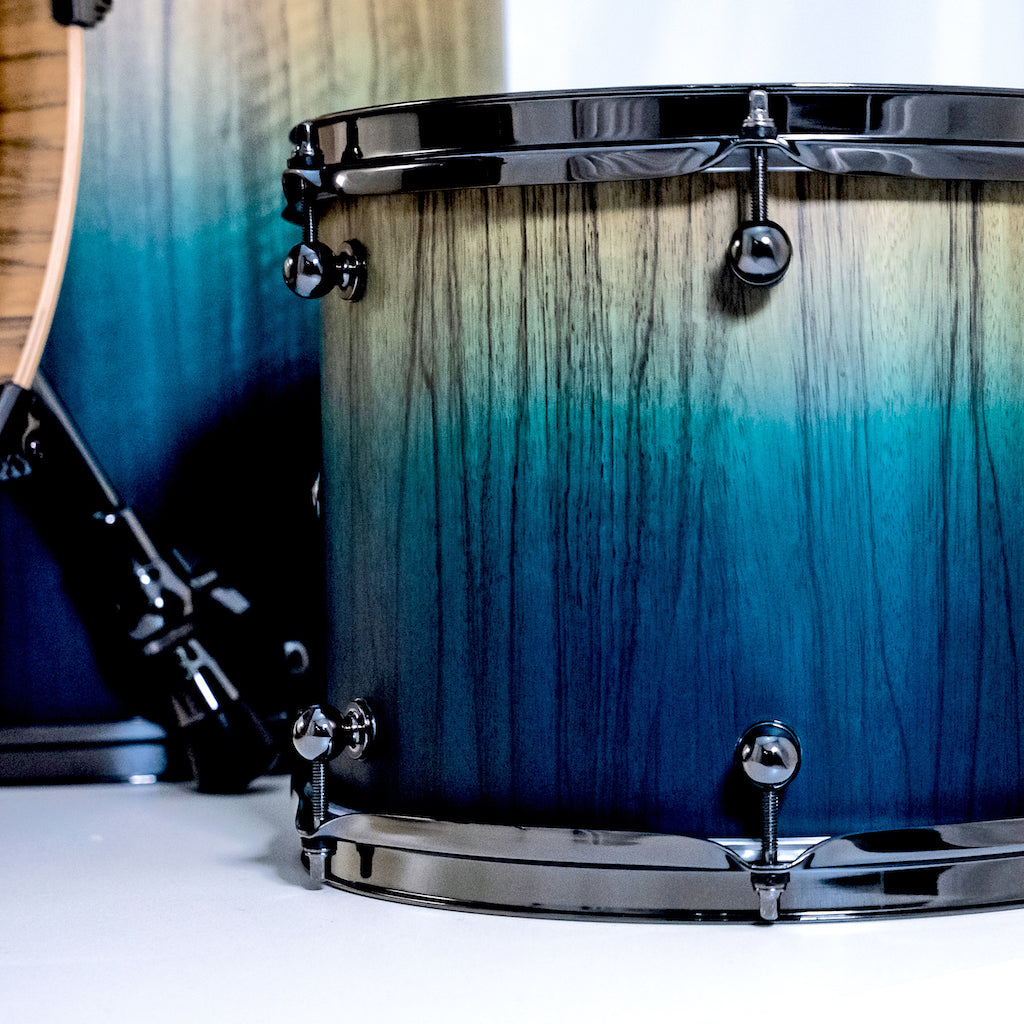 Chaos Elite Custom Drum Kit Maple & Black Limba - Blue Fade