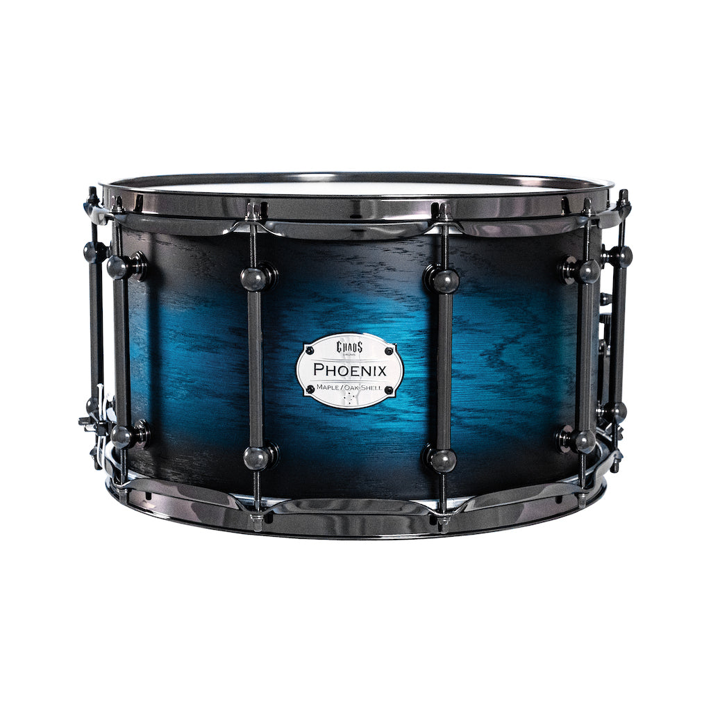 Chaos Phoenix II 14x8 Maple & Oak Snare Drum - Blue Burst
