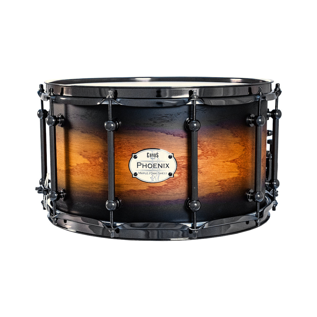 Chaos Phoenix II 14x8 Maple & Oak Snare Drum - Orange Burst