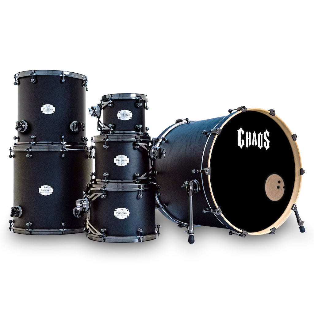 Chaos Phoenix II Maple & Oak Drum Kit - Satin Black