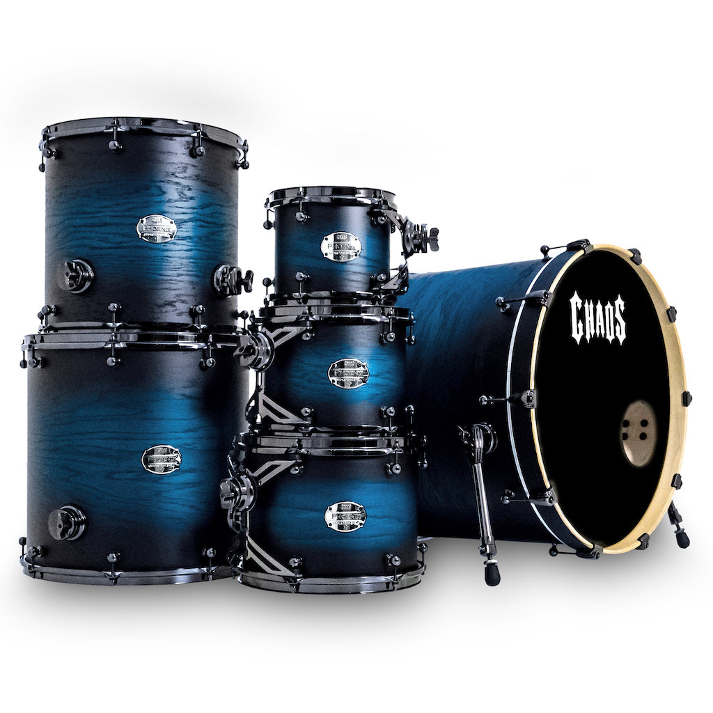 Chaos Phoenix II Maple & Oak Drum Kit - Blue Burst