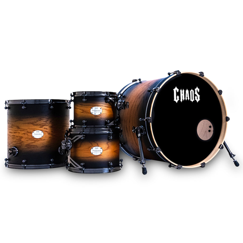 Chaos Phoenix II Maple & Oak Drum Kit - Orange Burst