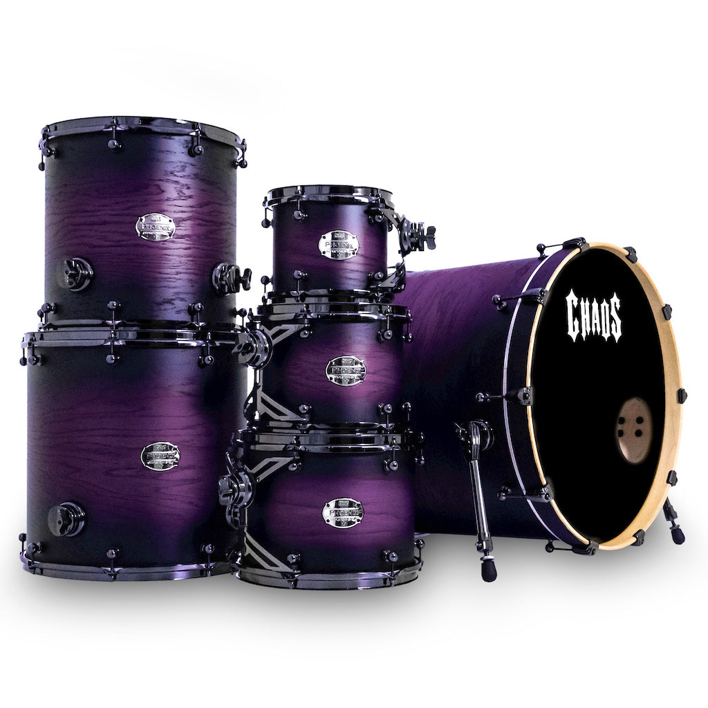 Chaos Phoenix II Maple & Oak Drum Kit - Purple Burst