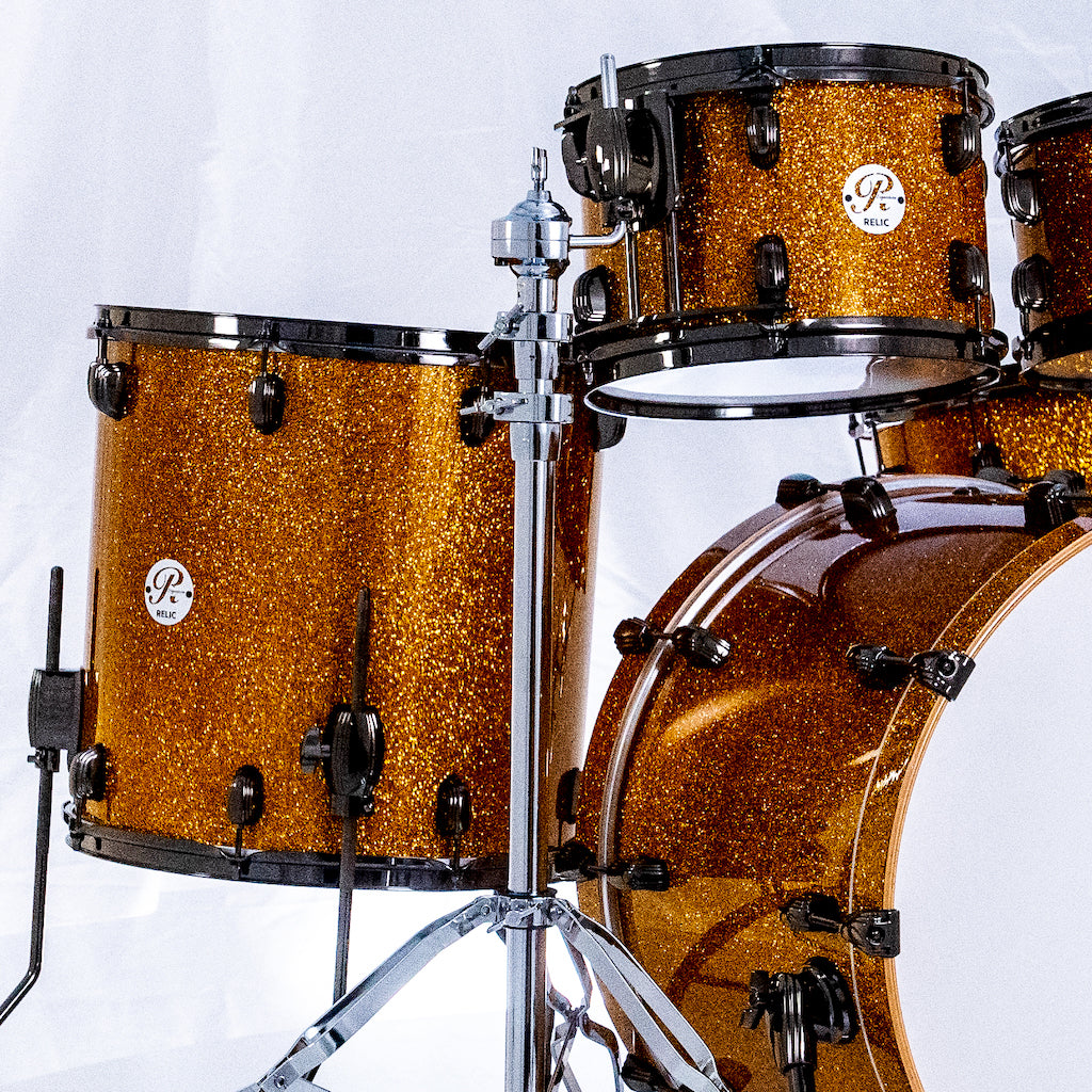 Relic Signature Beech Drum Kit - Gold Sparkle