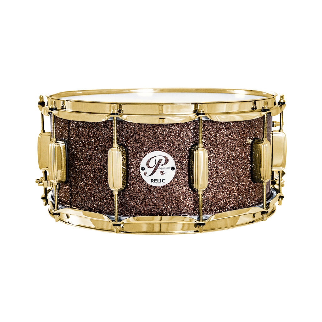 Relic Signature Beech 14x6.5 Snare Drum - Brown Sparkle
