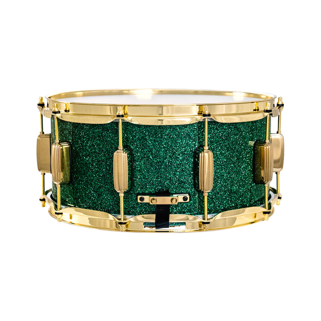 Relic Signature Beech 14x6.5 Snare Drum - Green Sparkle