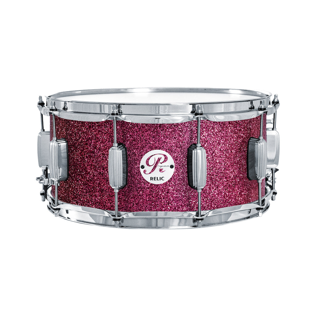 Relic Signature Beech 14x6.5 Snare Drum - Pink Sparkle