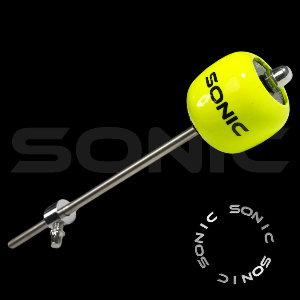 Sonic Wooden Bass Drum Beater - UV Yellow (L)